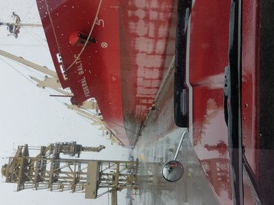 Corn boat waiting to be loaded