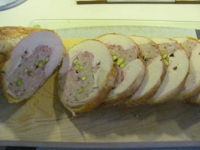 Stuffed with veal, bacon and pistachio nuts