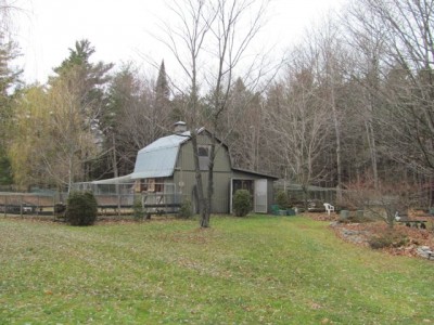 Barn with netting still up